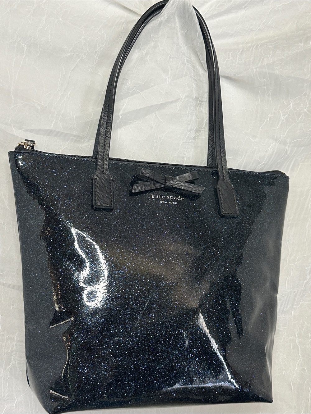 kate spade Blue Glitter Bow Shoulder Tote